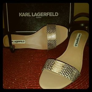 Karl Lagerfeld Paris Demas Snakeskin Dress Sandal